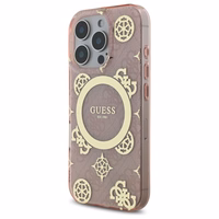 Guess IML Peony jaoks 4G Background MagSafe Ümbris jaoks iPhone 16 Pro - roosa