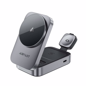 Acefast E22 3-in-1 Беспроводная индукционная зарядная станция, совместима с MagSafe - серый
