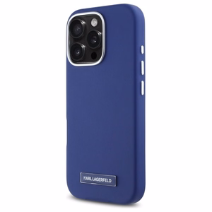 Karl Lagerfeld FW Metal Plate MagSafe iPhone 16 Pro Ümbris - sinine