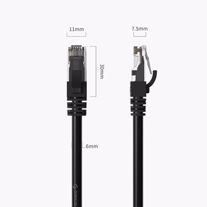 Orico PUG-C6 CAT6 1000Mbps RJ45 Ethernet võrgukaabel LAN ümmargune 20m - must