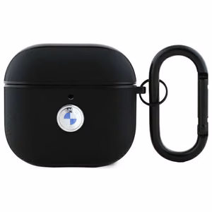 BMW BMA4SSLBK AirPods 4 cover must/must Geniune Leather hõbedane Logo