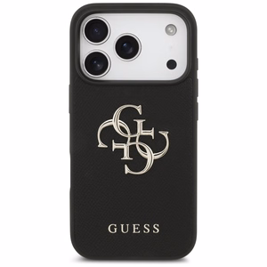 Guess Grained Big 4G & Classic Logo ümbris jaoks iPhone 17 Pro - must