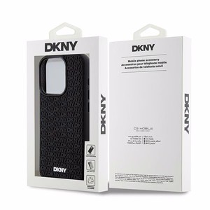 DKNY 3D Rubber Repeat Pattern ümbris jaoks iPhone 15 Pro Max - must