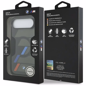 BMW M IML Metal Buttons Tricolor Lines MagSafe Ümbris jaoks iPhone Air - must