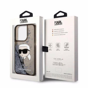 Karl Lagerfeld Glitter Karl's Head ümbris jaoks iPhone 14 Pro Max - must