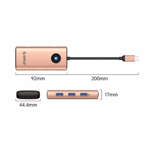 Orico PW11 6in1 USB-C Docking Station 3x USB-A 3.0 1x USB-C 3.0 1x USB-C PD 100W 1x HDMI 4K 30Hz - Rose Gold