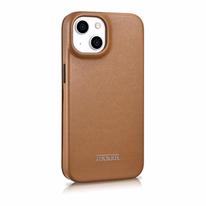 Чехол iCarer CE Premium Leather Folio для iPhone 14 Plus магнитный с откидной крышкой MagSafe коричневый