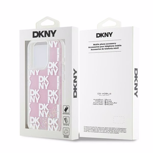 DKNY ümbris jaoks iPhone 15 Pro 6,1" DKHCP15LLCPEPP valge HC liquid glitters w checkered pattern