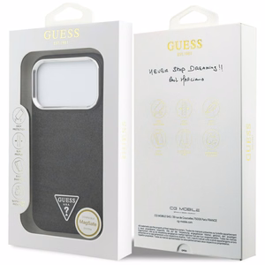 Guess Glitter Triangle Logo MagSafe Ümbris jaoks iPhone 17 Pro - Must