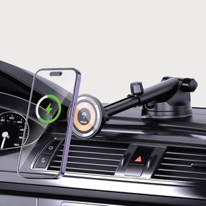 Dudao F12MAX+ autohoidik 15W juhtmevaba laadijaga, ühildub MagSafe'iga, must