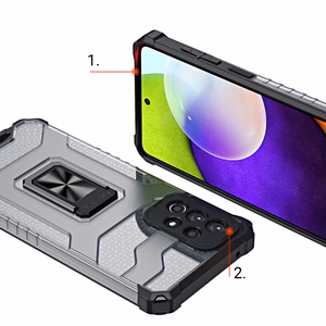 Crystal Ring Case Kickstand Tough Rugged Cover for Samsung Galaxy A72 4G punane