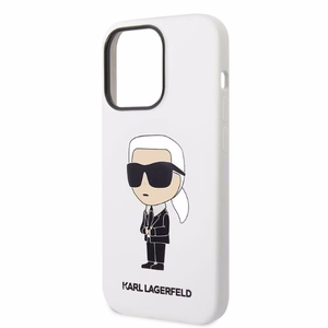 Karl Lagerfeld Silicone Ikonik ümbris jaoks iPhone 14 Pro Max - valge