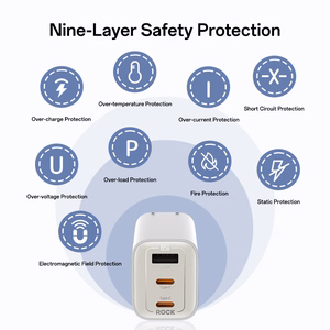 Rock Sein laadija Ice2Cube GaN - USB + 2xType C - PD 65W 3A valge