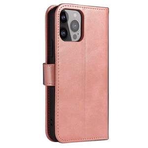 Чехол-кошелёк с подставкой для iPhone 15 Pro Max Magnet Case - розовый