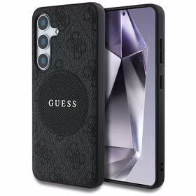 Guess 4G Round Patch Classic Logo MagSafe ümbris jaoks Samsung Galaxy S25 must