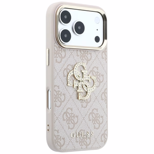 Guess 4G & Big Strass Logo ümbris mudelile iPhone 17 Pro / 18 Pro – värv: roosa