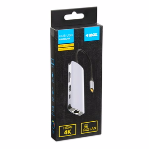 iBox IUH3RJ4K USB-jaotur USB Type-C 5000 Mbit/s Hõbe