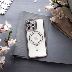 Чехол Bling Magsafe для Iphone 16 Pro Max фиолетовый