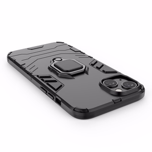 Чехол Ring Armor для iPhone 14 бронированный с магнитным кольцом-держателем чёрный