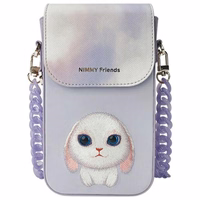 Nimmy Big Eyed Pet 2.0 Rabbit 3-in-1 Phone Bag + Wallet + Tracker Ümbris - Lilla