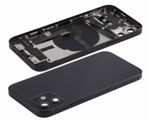 Aku kaas iPhone 12 must NFC laadimislindiga, mikrofon originaal (kasutatud B klass)