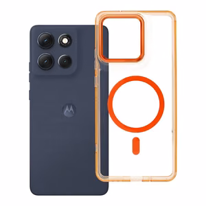 Ümbris Motorola G86 Frame Clear Hybrid Mag Cover ühilduv MagSafe-ga hermes oranž