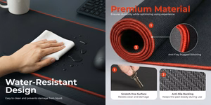 Large Gaming Mouse Pad koos Stitched Edges 800x300