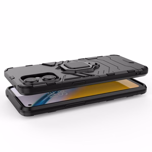 Ring Armor kõva hübriidkate + magnetiline hoidja OnePlus Nord N20 5G jaoks must