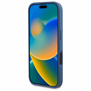 Guess 4G Printed Stripes MagSafe ümbris jaoks iPhone 16 - sinine