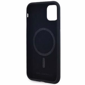 Силиконовый чехол Karl Lagerfeld Karl&Choupette MagSafe для iPhone 11 / Xr - чёрный