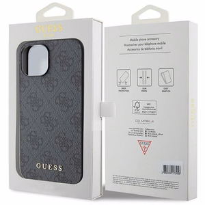Guess 4G Metal kuldne Logo iPhone 15 Ümbris - hall