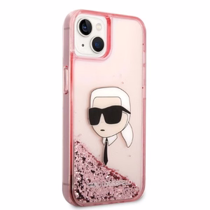 Karl Lagerfeld Glitter Karl's Head ümbris jaoks iPhone 14 Plus - roosa