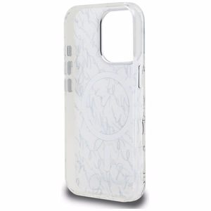 Karl Lagerfeld IML Karl Script Pattern MagSafe Ümbris jaoks iPhone 16 Pro Max - Valge
