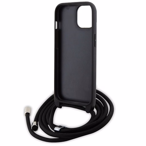 Karl Lagerfeld Crossbody Saffiano Metal Pin Karl & Choupette ümbris jaoks iPhone 15 Plus - must