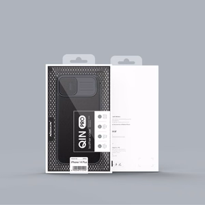 Nillkin Qin Cloth Pro Case Case iPhone 14 Plus kaamerakate Holster Cover Flip Case Sinine