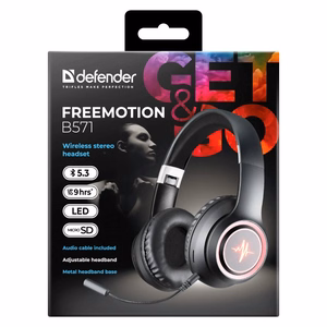 HEADPHONES DEFENDER BLUETOOTH FREEMOTION B571 must LED