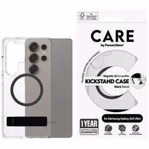 CARE by PanzerGlass Feature Must Kickstand & QI Ümbris jaoks Samsung Galaxy S25 Ultra - Läbipaistev