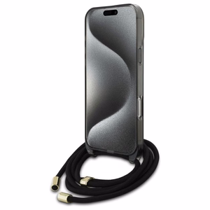 Guess Crossbody Cord Script MagSafe Ümbris jaoks iPhone 16 Pro Max - must