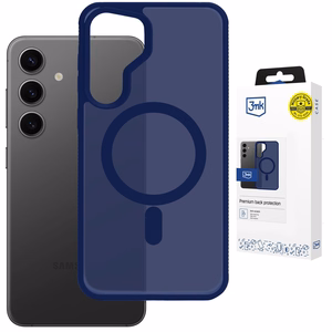 Чехол 3mk Smoke MagCase для Samsung Galaxy S24 — синий полупрозрачный