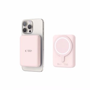 Tech-Protect LifeMag PB11 Powerbank with MagSafe 10000mAh 15W USB-C port - pink + USB-C cable