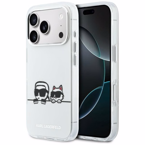 Karl Lagerfeld IML Karl & Choupette Peekaboo Logo MagSafe Ümbris for iPhone 17 Pro - valge