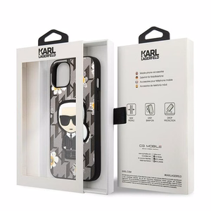 Чехол Karl Lagerfeld Flower Ikonik Karl для iPhone 13 mini — серый