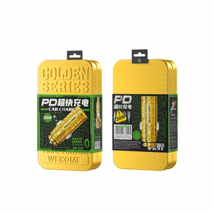WEKOME WP-C37 Sakin Series autolaadija, USB-C + USB-A, PD 20 W, kuldne