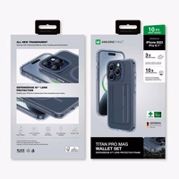 Amazing Thing Titan Pro Mag Wallet Ümbris 10FT IP156.1PTWBU jaoks Iphone 15 Pro tumesinine with alus