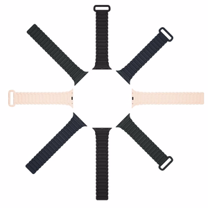Dux Ducis rihm (Armor versioon) Apple Watch SE rihm, 9, 8, 7, 6, 5, 4, 3, 2, 1 (41, 40, 38 mm) Silikoonist magnetiline käepael Must/oranž rihm.