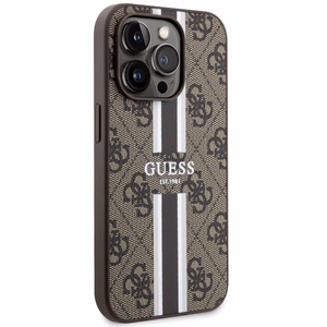 Guess GUHMP14XP4RPSW iPhone 14 Pro Max 6.7" brown/brown hardcase 4G Printed Stripes MagSafe