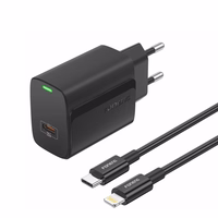 FONENG võrgulaadija EU65 PD 20W 1xUSB-C + kaabel USB-C - Lightning must