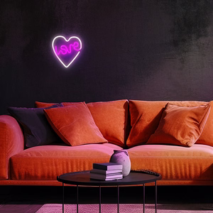 Neon LED Light LOVE HEART lilla valge NNE02 Neolia