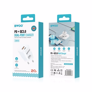 BWOO CDA156 PD seinalaadija 1x USB-C 1v USB 20W valge