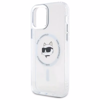 Karl Lagerfeld IML Metal Choupette Head MagSafe iPhone 12 Ümbris - valge